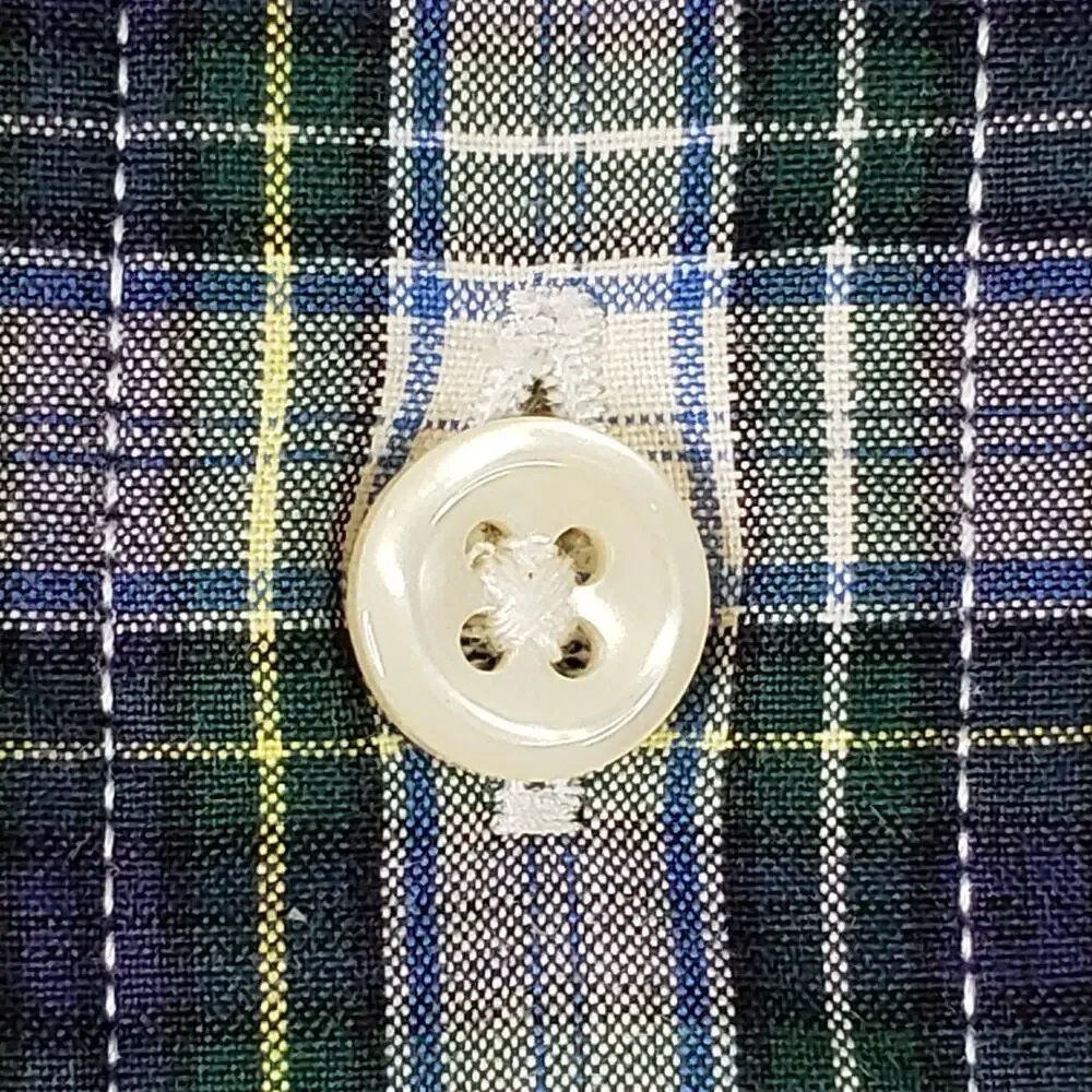 Polo Ralph Lauren Oxford Shirt Men’s Size XL Blue Green Plaid Button Down